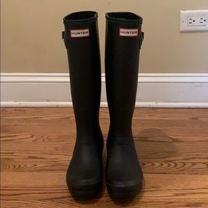 Basically new matte black tall Hunter Boots size 7